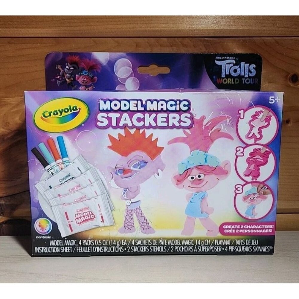 CRAYOLA TROLLS WORLD TOUR MODEL MAGIC STACKERS Trolls 2 Craft Kit Gift